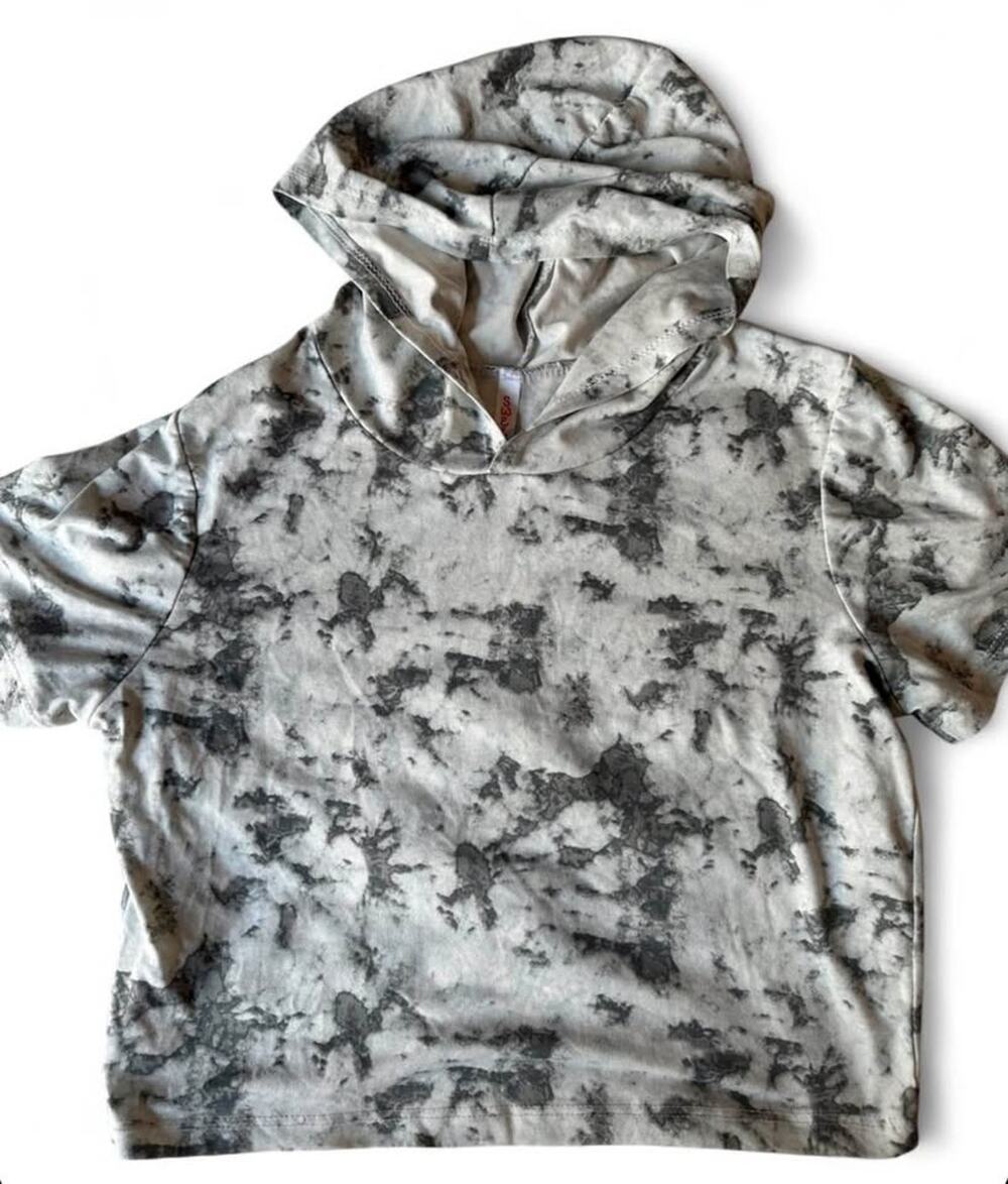 Women’s Sweet Short Sleeve Tie-Dye Hoodie Size XL